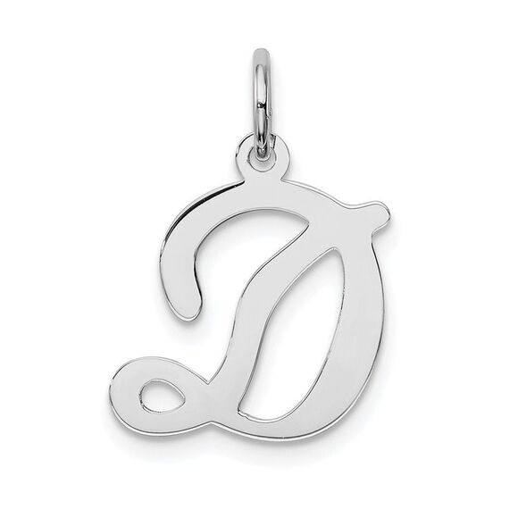 Sterling Silver, Sophia Collection, Small Script Initial D Pendant - Picture 1 of 5